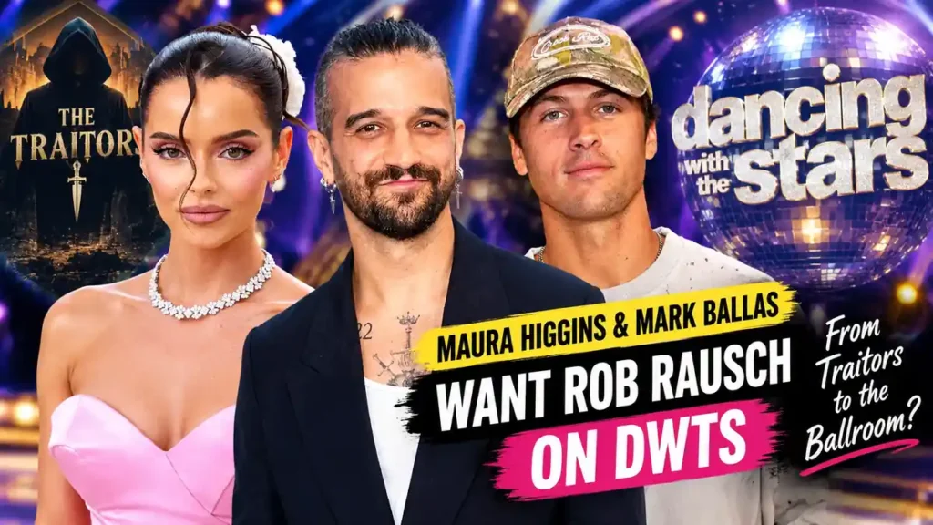 : Maura Higgins and Mark Ballas reveal plans to bring Traitors winner Rob Rausch into their DWTS routine after their dramatic reality TV reunion.